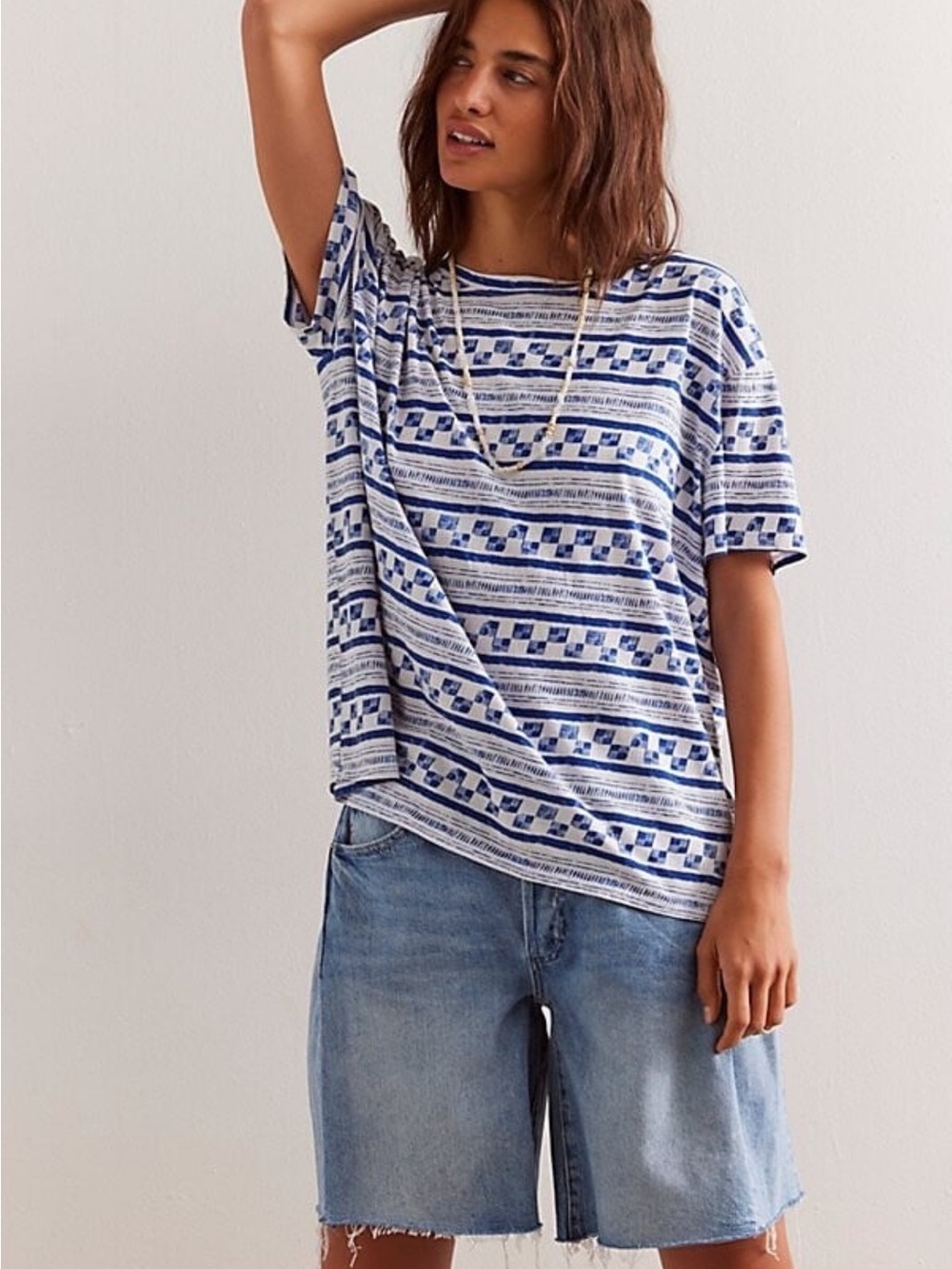 Free People We The Free Nina Printed Tee Womens Medium